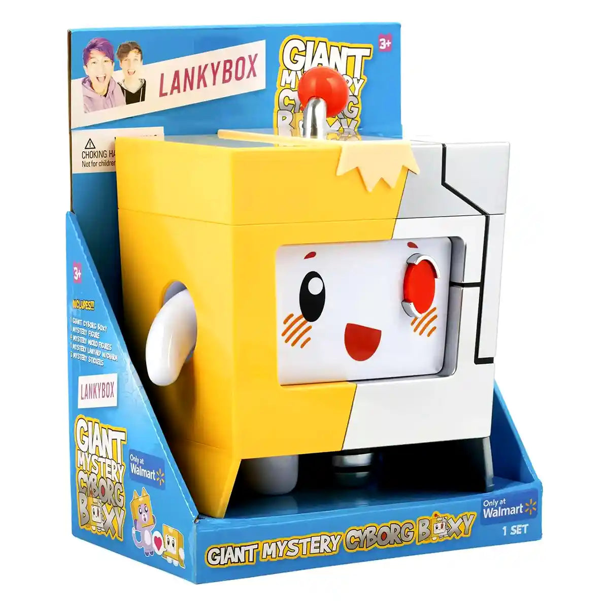 LankyBox Giant Cyborg Mystery BOXY, 10 Surprise Toys + Accessories for Kids, Figures, Micro Figures, Lanyard + Charm, Toy Accessories + Spare Parts, Storage Add-Ons, Durable Child-Safe Materials, 3 Years+
