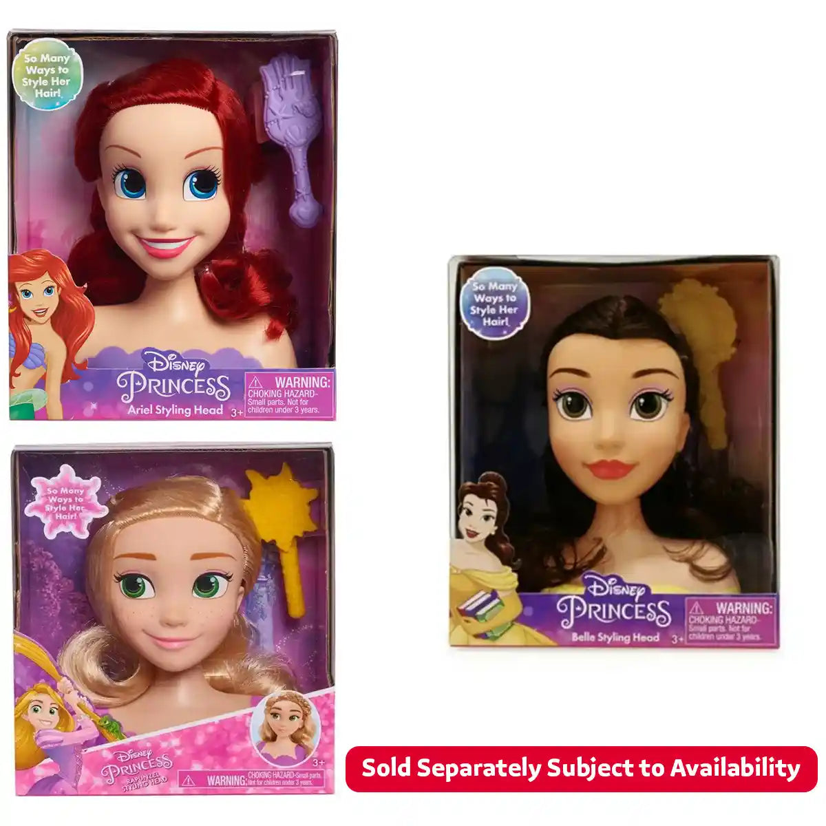 لعبة رأس تصفيف الشعر المصغر من ديزني برينسيس أريل، مجموعة لعب شعر تظاهري مع ملحقات للبنات، مناسبة للسفر، للأعمار من 3 سنوات فما فوق، متنوعة