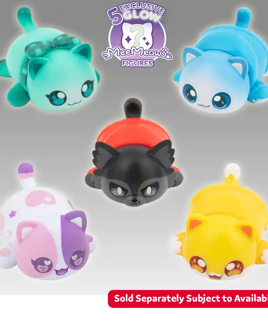 مجموعة مجسمات أفماو وأصدقائه الغامضة المضيئة، 5 قطع من مجسمات القطط القابلة للتجميع، شخصيات حصرية متوهجة في الظلام: قط أفماو، قطة نوي، قطة كيم، قطة بيرس، قطة آرون، منتجات أفماو الرسمية