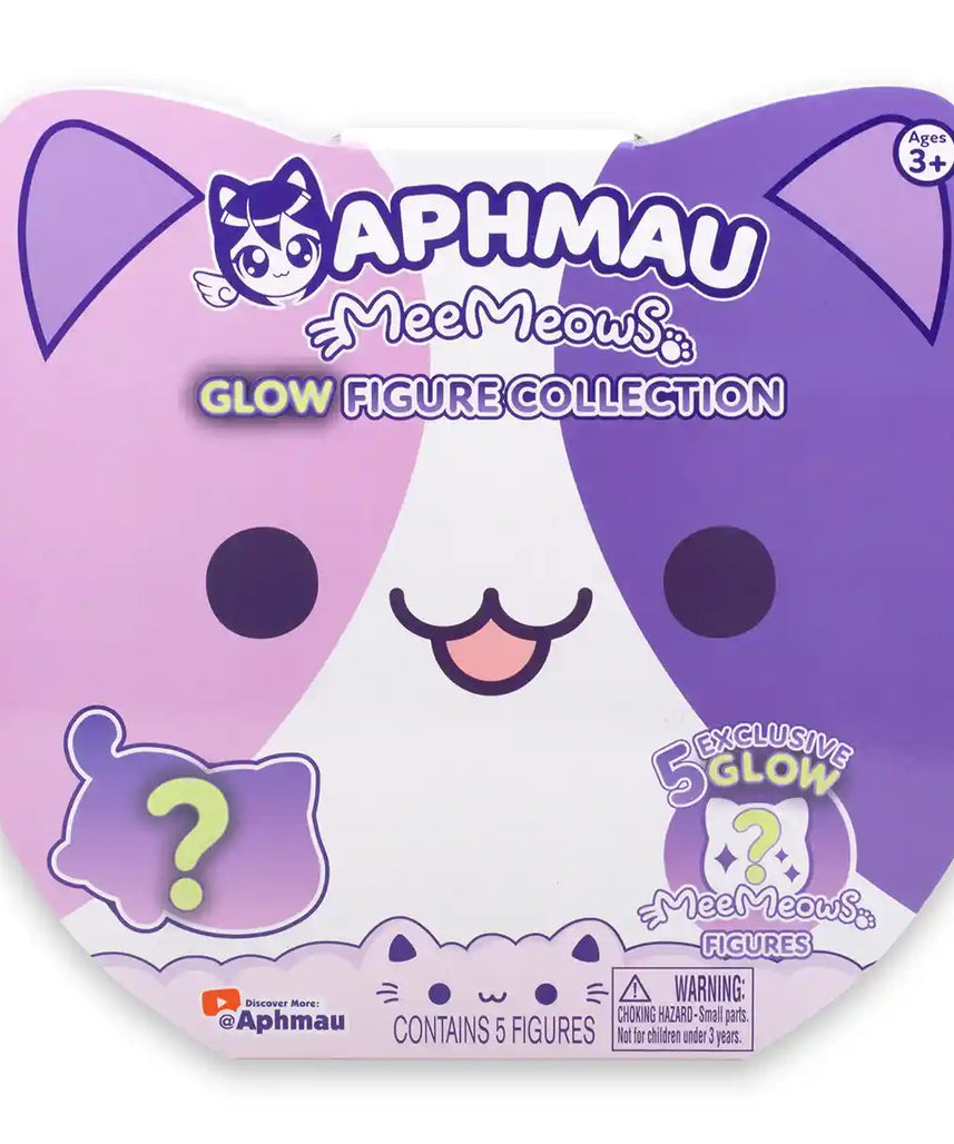 مجموعة مجسمات أفماو وأصدقائه الغامضة المضيئة، 5 قطع من مجسمات القطط القابلة للتجميع، شخصيات حصرية متوهجة في الظلام: قط أفماو، قطة نوي، قطة كيم، قطة بيرس، قطة آرون، منتجات أفماو الرسمية