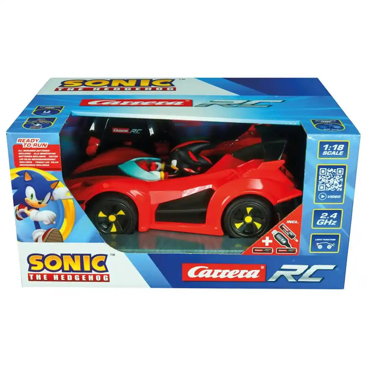 سيارة سونيك ريسينغ شادو من فريق RC، بمقياس 1:18، بتردد 2.4 جيجاهرتز، مزودة بمصابيح LED، وملصقات قابلة للتعديل، وهيكل متين، وسرعة عالية، ومرخصة رسميًا من SEGA، هدية للأطفال من عمر 6 سنوات فما فوق