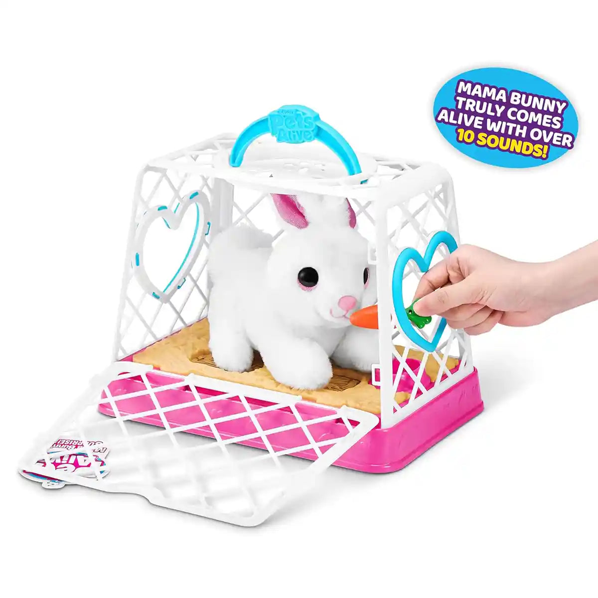 لعبة تفاعلية من Pets Alive Mama & Baby Surprise - السلسلة 1: Mama Bunny مع أرانب صغيرة مخفية وأصوات وملحقات