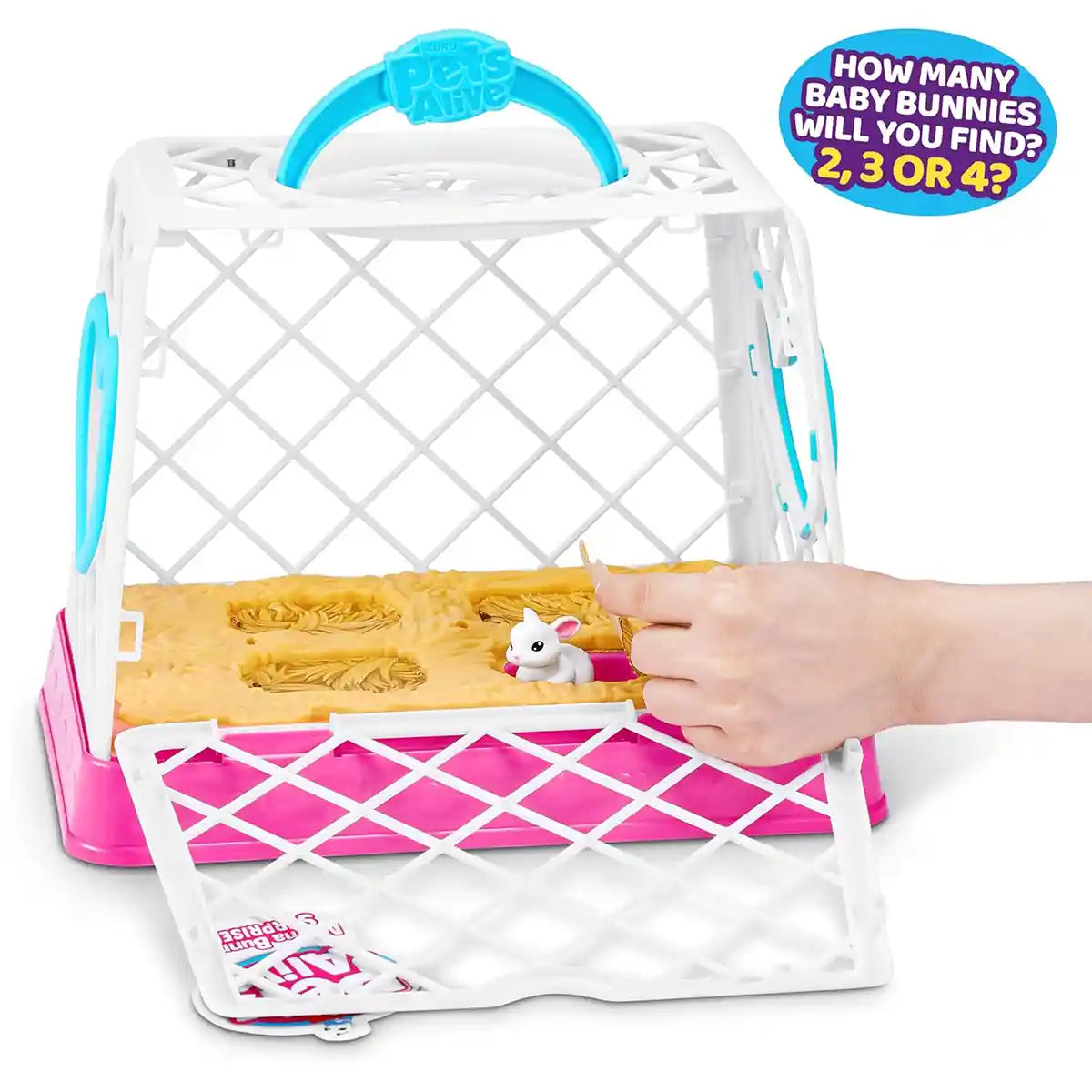 لعبة تفاعلية من Pets Alive Mama & Baby Surprise - السلسلة 1: Mama Bunny مع أرانب صغيرة مخفية وأصوات وملحقات