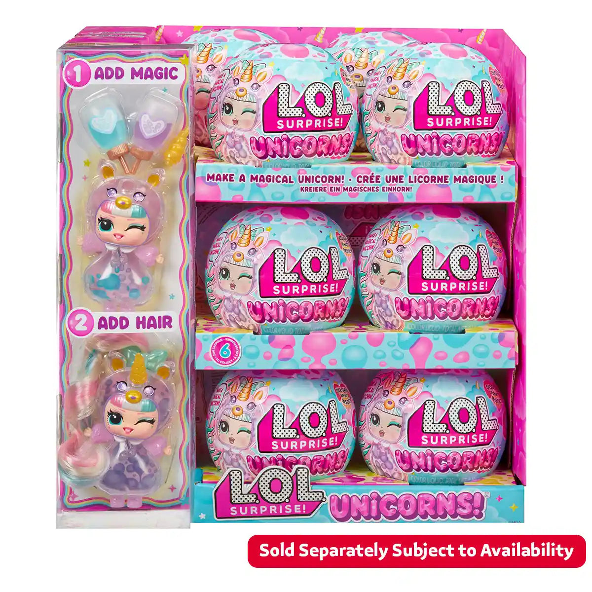 L.O.L. Surprise! Unicorn Tots, Magical Collectible Doll with 7 Surprises, Mix-and-Match Hair, Horns and Accessories, Creative Play for Kids Ages 4+