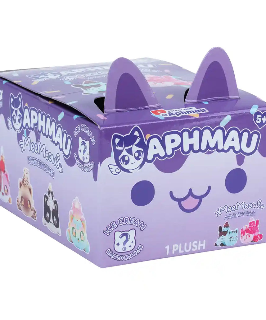 دمية أفماو ميميوز المحشوة الغامضة، مقاس 6 بوصات، صندوق أعمى من مجموعة الآيس كريم، واحدة من 8 ألعاب قطط مفاجئة محشوة، بضائع أفماو الرسمية