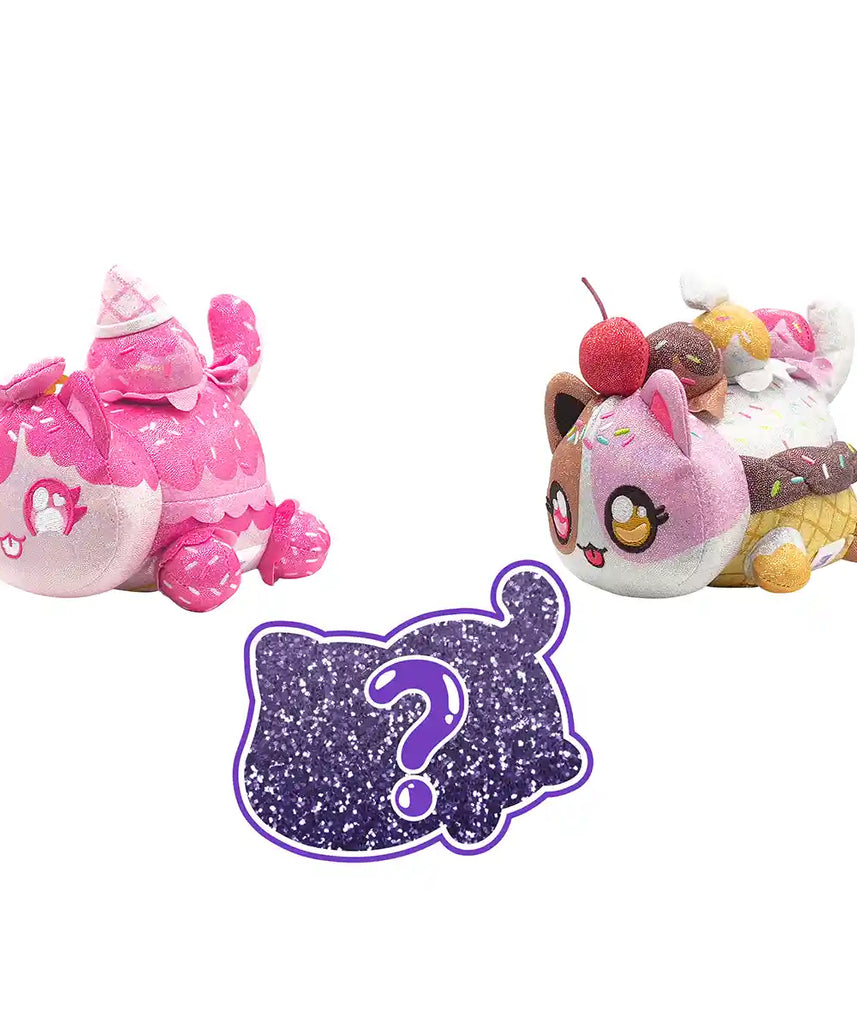 مجموعة أفماو مي مياو المحشوة، 3 قطع، مجموعة آيس كريم لامعة، قطط قابلة للتجميع، 6 بوصات، حيوانات محشوة ناعمة من البوليستر، مناسبة للأعمار من 18 شهرًا فما فوق، حيوانات محشوة وألعاب قطيفة