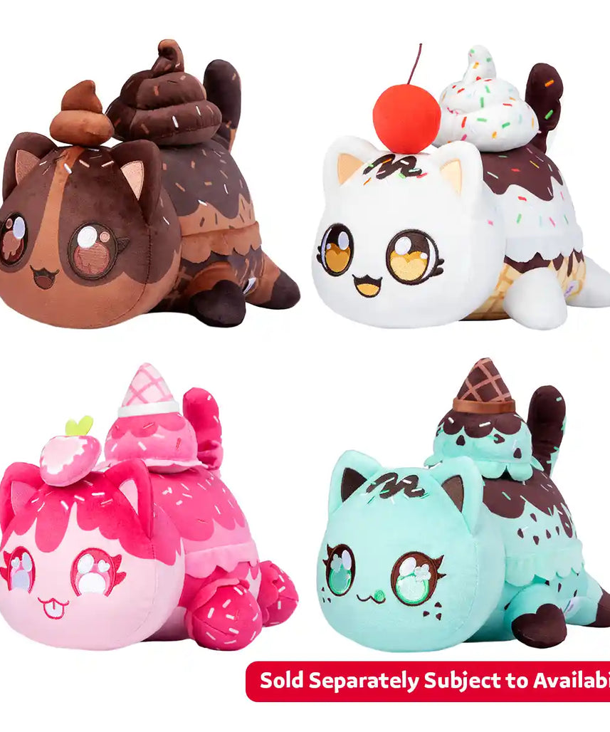 دمية أفماو مي ميوز الكلاسيكية الغامضة، مقاس 11 بوصة، مجموعة آيس كريم، صندوق أعمى مع واحدة من 4 قطط محشوة، شوكولاتة، فانيليا، فراولة، رقائق النعناع، بضائع أفماو الرسمية، حيوانات محشوة وألعاب قطيفة