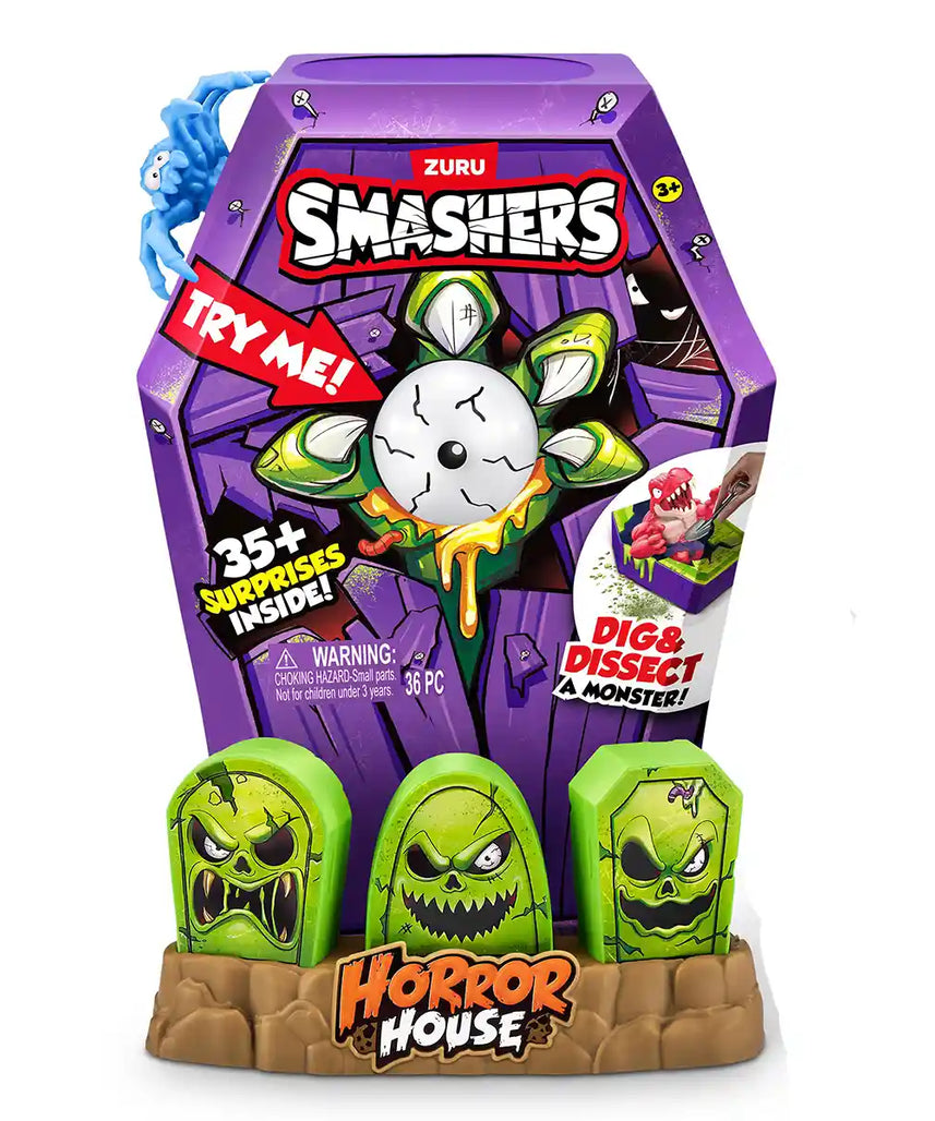 زورو سماشرز، منزل رعب كبير، السلسلة 1، مجموعة ألعاب مخيفة، أكثر من 35 مفاجأة، شخصيات قابلة للتجميع، بيض سماش، إكسسوارات مخيفة، أضواء وأصوات، حفر وتشريح، لعبة مغامرات للأطفال