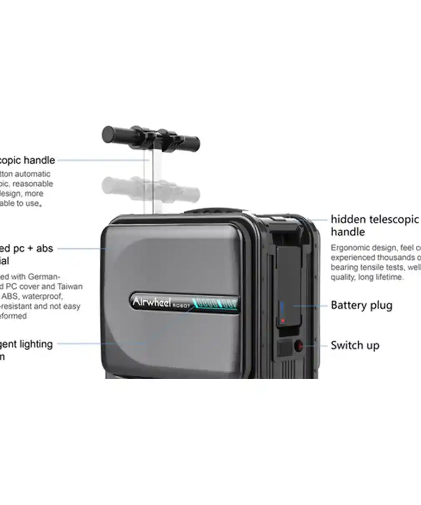 حقيبة سكوتر كهربائية Airwheel SE3MiniT، وردية اللون، خفيفة الوزن وذكية، سعة 26 لترًا، مع بطارية قابلة للإزالة معتمدة من شركة الطيران، وبنك طاقة، وسرعة 8 كم/ساعة