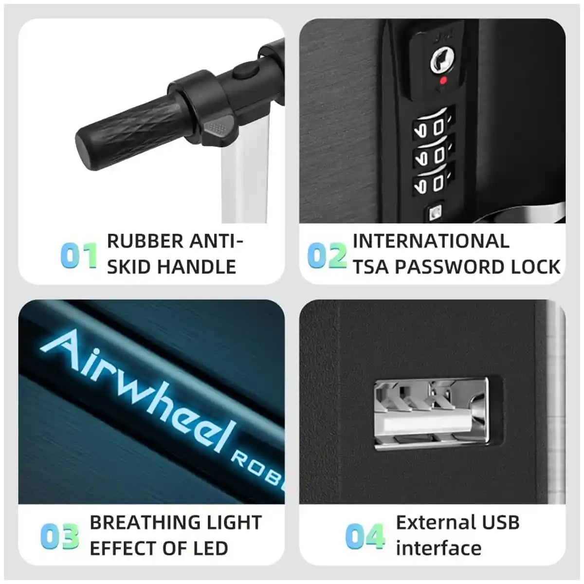 حقيبة سكوتر كهربائية Airwheel SE3MiniT، فضية اللون، خفيفة الوزن وذكية، سعة 26 لترًا، مع بطارية قابلة للإزالة معتمدة من شركة الطيران، وبنك طاقة، وسرعة 8 كم/ساعة