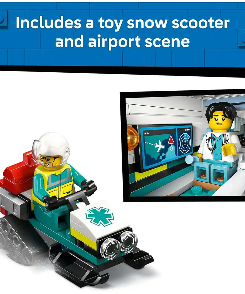ليجو سيتي 60465 طائرة إسعاف جوية للطوارئ V29 - ليجو، مجموعة بناء متوافقة مع ليجو، بناء إبداعي ولعب أدوار، 3 سنوات فأكثر