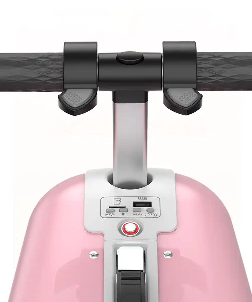 حقيبة سكوتر كهربائية للأطفال Airwheel SQ3S، وردية اللون، سعة 20 لترًا مع مقود قابل للتعديل، وبطارية قابلة للإزالة، ومكبرات صوت بلوتوث، وسرعة 6.5 كم/ساعة