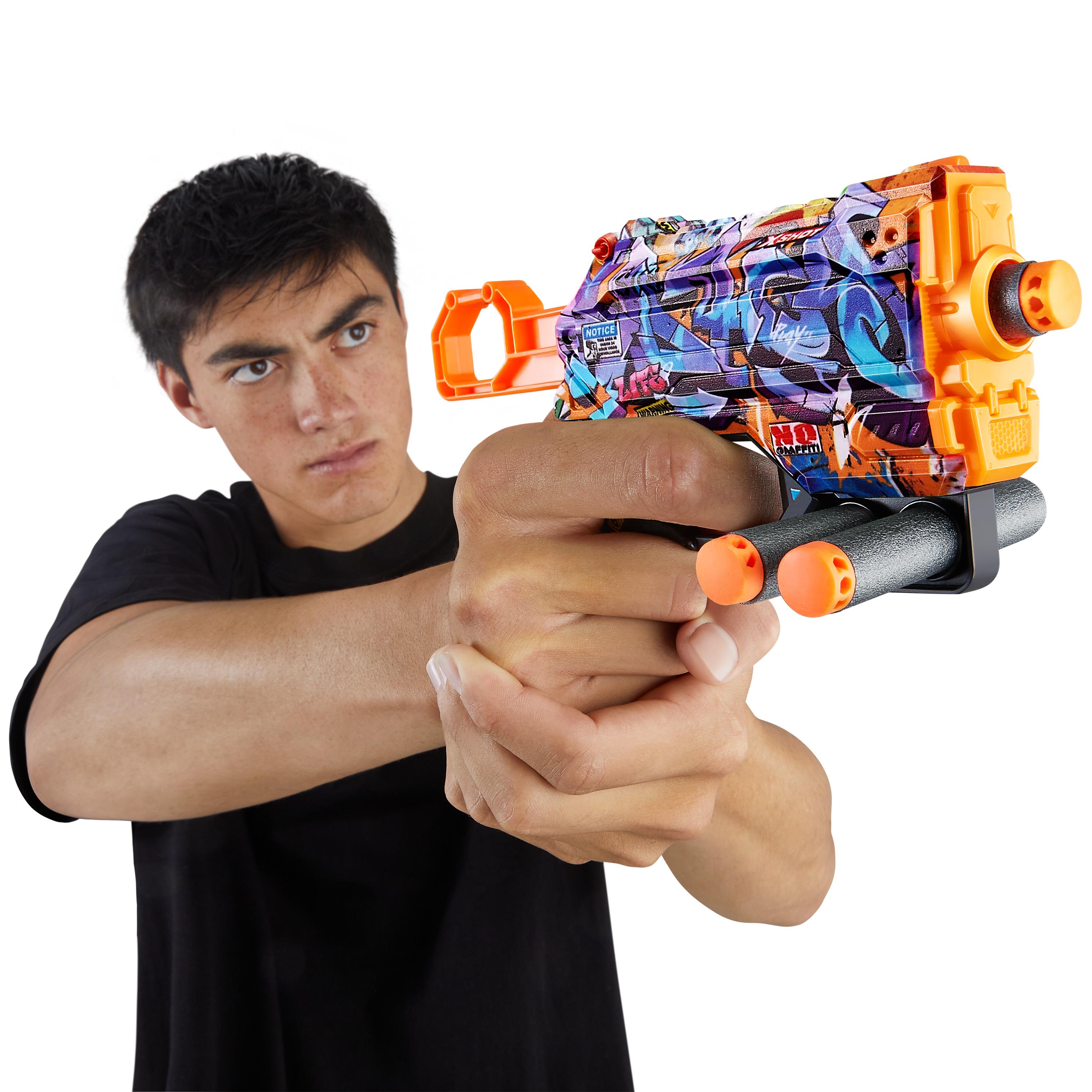 X Shot Skins Menace Blaster, Compact Foam Dart Gun for Boys, Age 8+