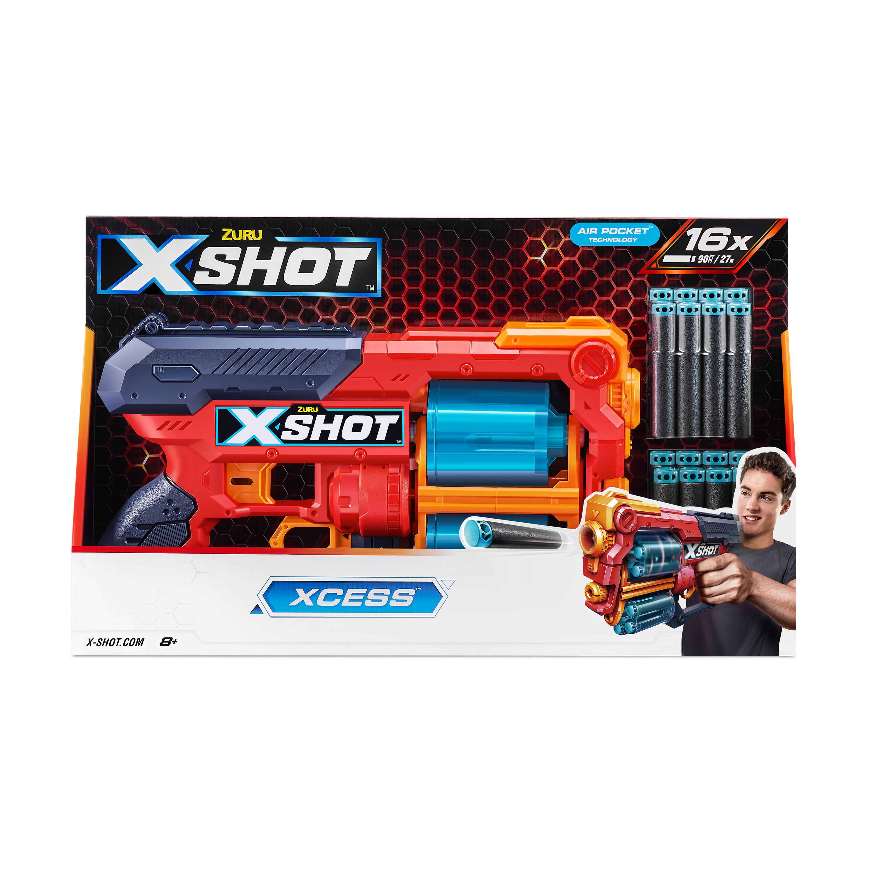 X Shot Excel Xcess TK 12 16 Darts Blaster, Twin Barrel Foam Gun Toy for Boys, Age 8+