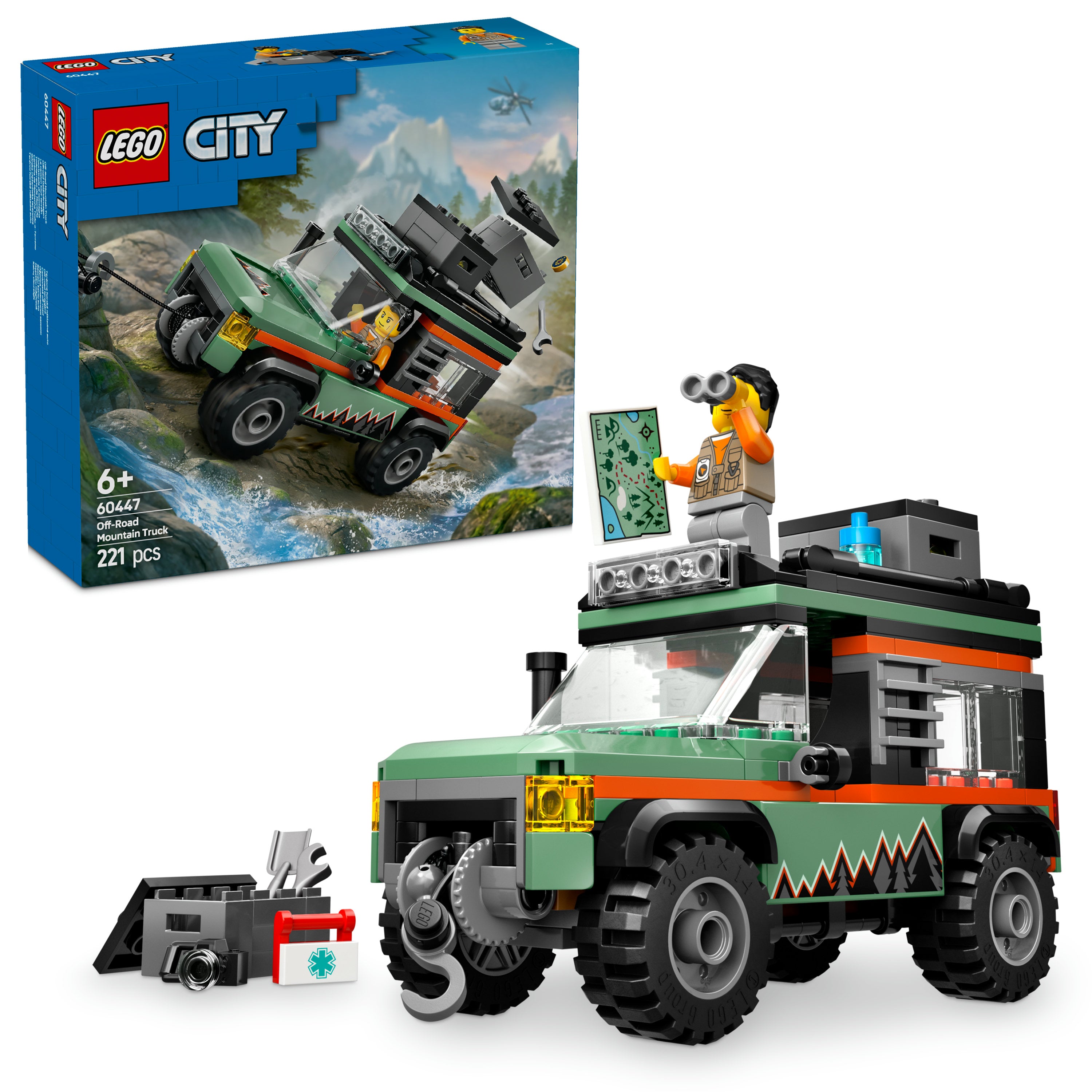 LEGO 60447 Off-Road 4x4 Mountain Truck V29 Adventure Building Set for Boys 6+ Creative Outdoor Exploration Toy