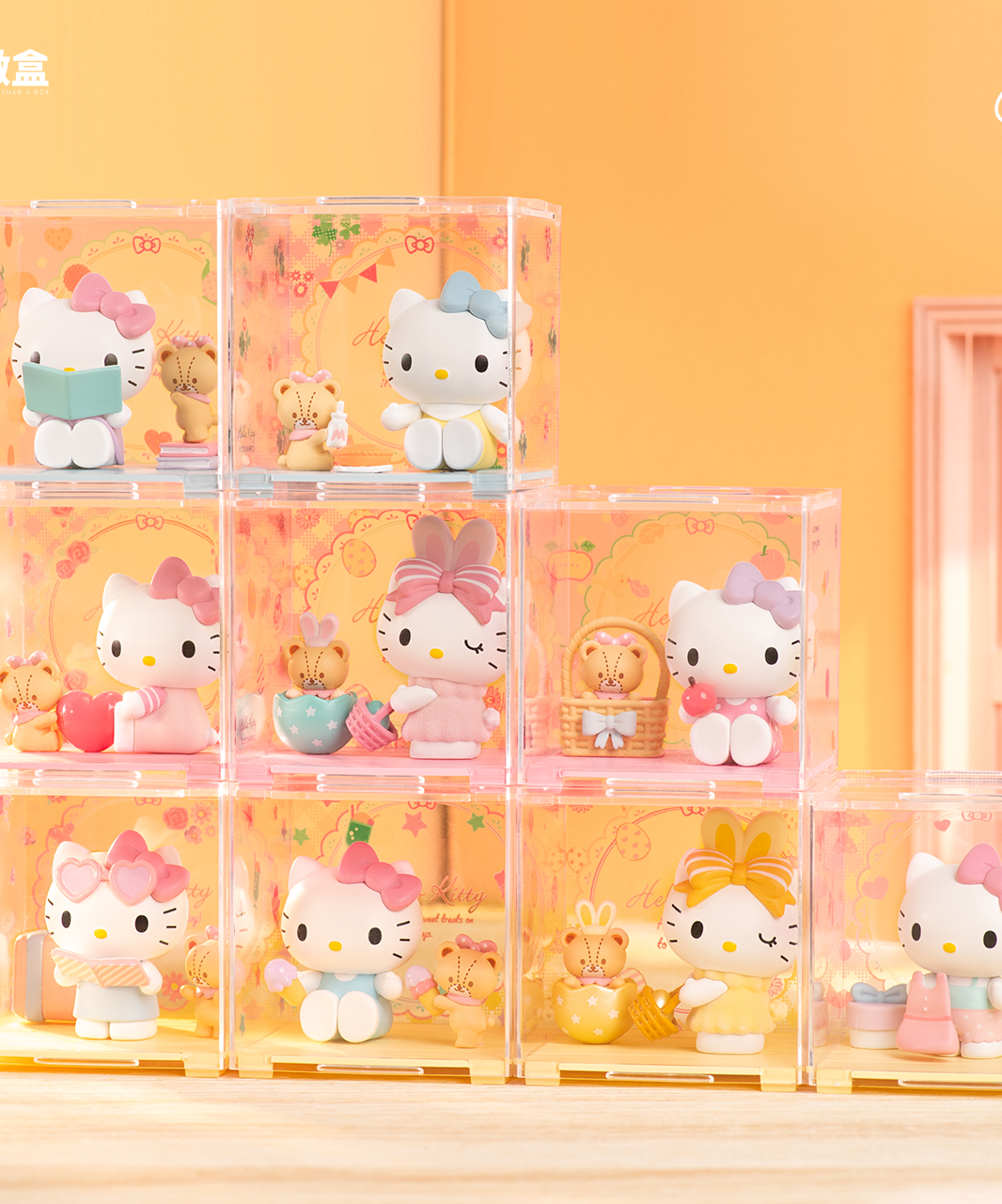 Moetch Sanrio Hello Kitty Sweetheart Playmate Blind Box Figures – Mini Box Pro Collectible Toys with Acrylic Display Case, Random Mystery Figure, Ages 6+