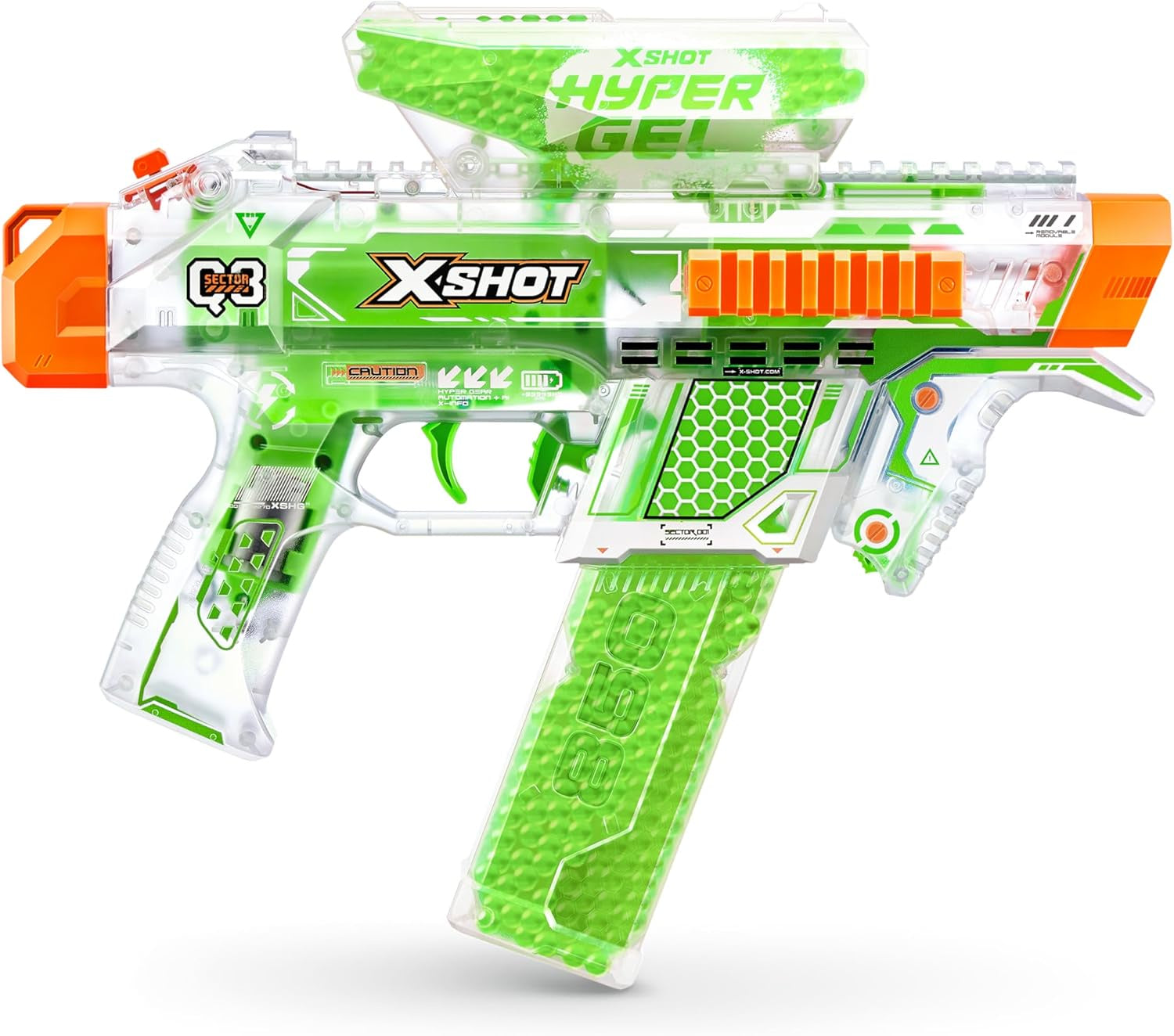 X Shot Hyper Gel Glow In The Dark Medium Blaster, Toy Gun for Boys, Age 14+