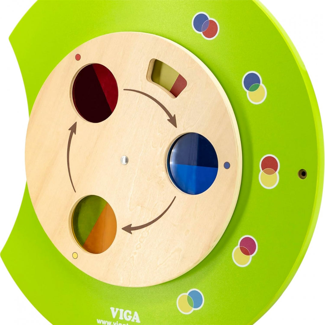 Viga Caterpillar Wall Toy, Multi-Functional Montessori Activity Panel, Wooden Sensory Educational Toy, Develops Motor Skills & Cognition, Eco-Friendly & Safe, for Boys & Girls 18M+