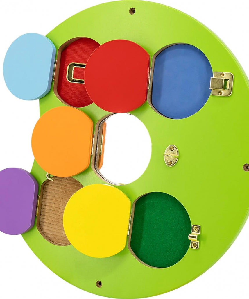 لعبة حائط فيجا كاتربيلر، لوحة أنشطة مونتيسوري متعددة الوظائف، لعبة تعليمية حسية خشبية، تُنمّي المهارات الحركية والإدراك، صديقة للبيئة وآمنة، للأولاد والبنات من عمر 18 شهرًا فما فوق