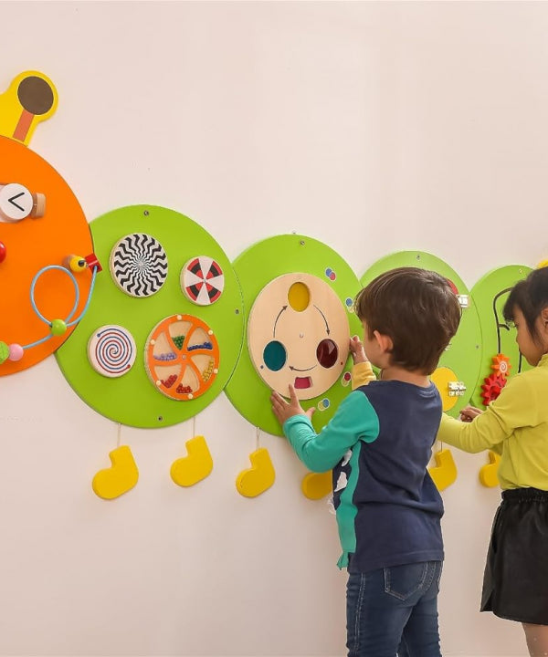 لعبة حائط فيجا كاتربيلر، لوحة أنشطة مونتيسوري متعددة الوظائف، لعبة تعليمية حسية خشبية، تُنمّي المهارات الحركية والإدراك، صديقة للبيئة وآمنة، للأولاد والبنات من عمر 18 شهرًا فما فوق