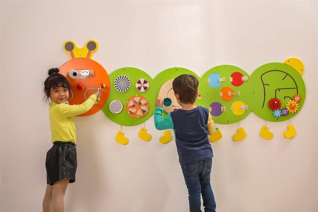 لعبة حائط فيجا كاتربيلر، لوحة أنشطة مونتيسوري متعددة الوظائف، لعبة تعليمية حسية خشبية، تُنمّي المهارات الحركية والإدراك، صديقة للبيئة وآمنة، للأولاد والبنات من عمر 18 شهرًا فما فوق