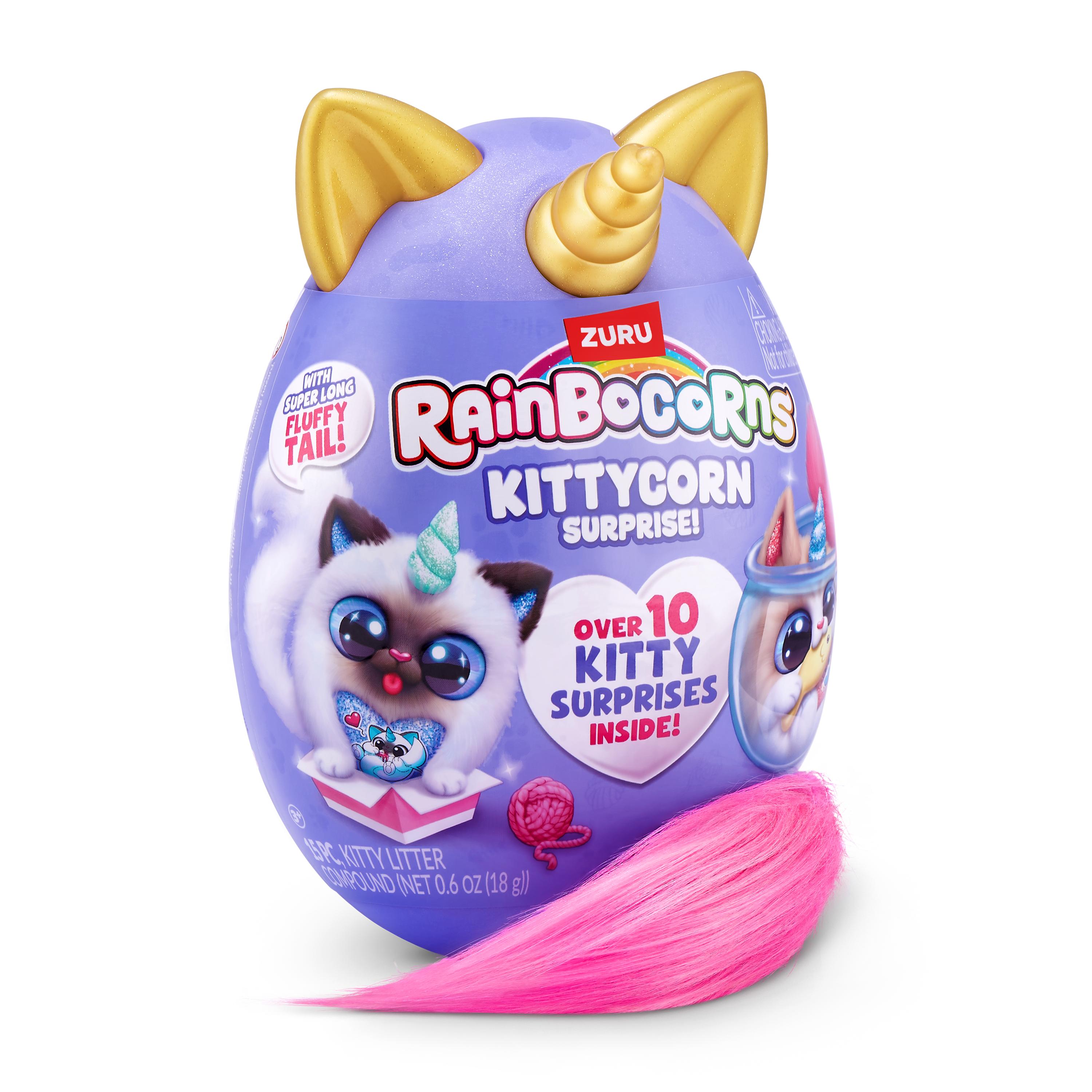 Rainbocorns Kittycorn Surprise S9 Collectible Plush Toy Set, 10+ Magical Surprises, Soft Plush Kittens with Fluffy Tails, Interactive Play for Girls Age 3+