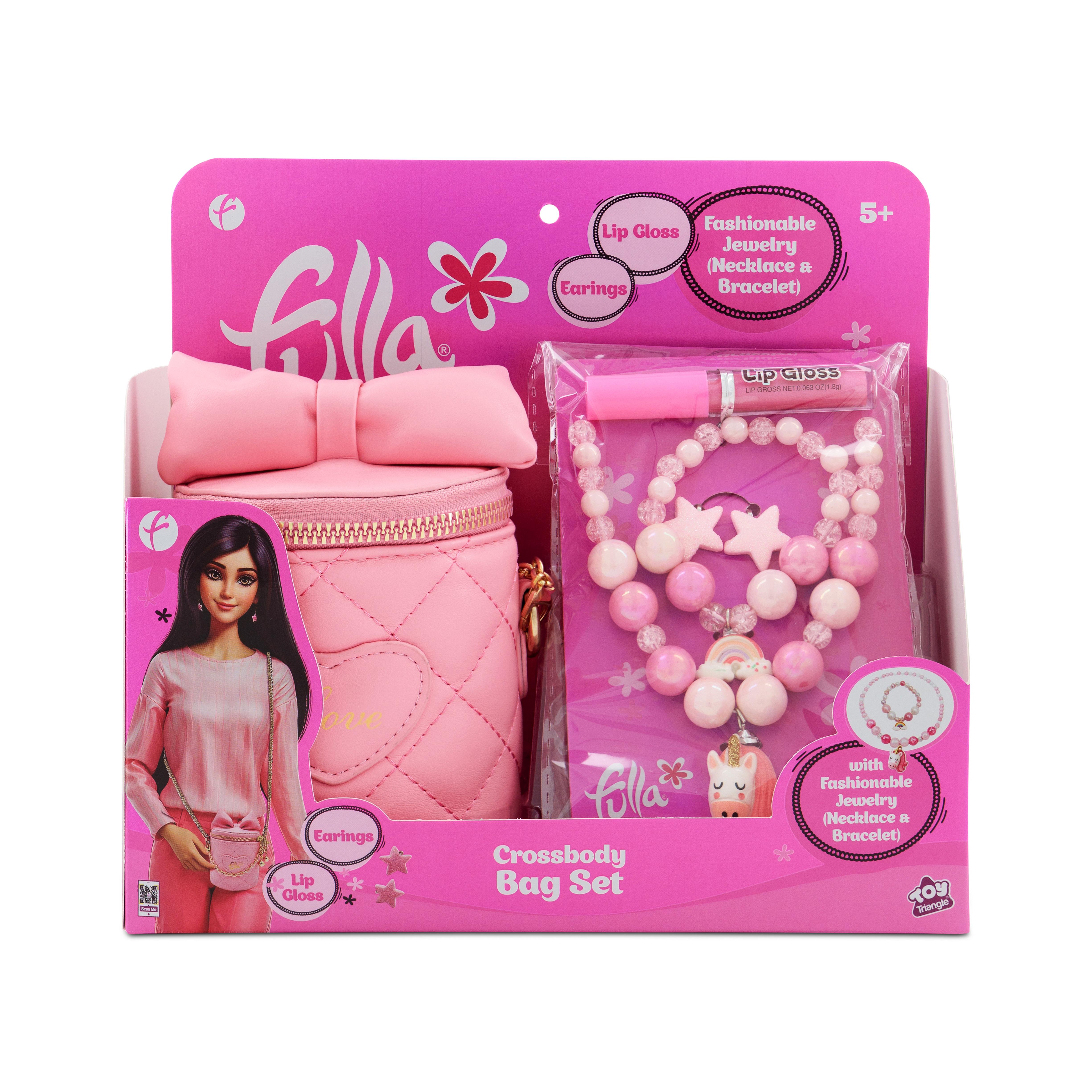 Fulla Crossbody Bag & Jewelry Set for Girls, Age 5+, Includes Bracelet, Necklace, Earrings, Lip Gloss & Stylish Purse