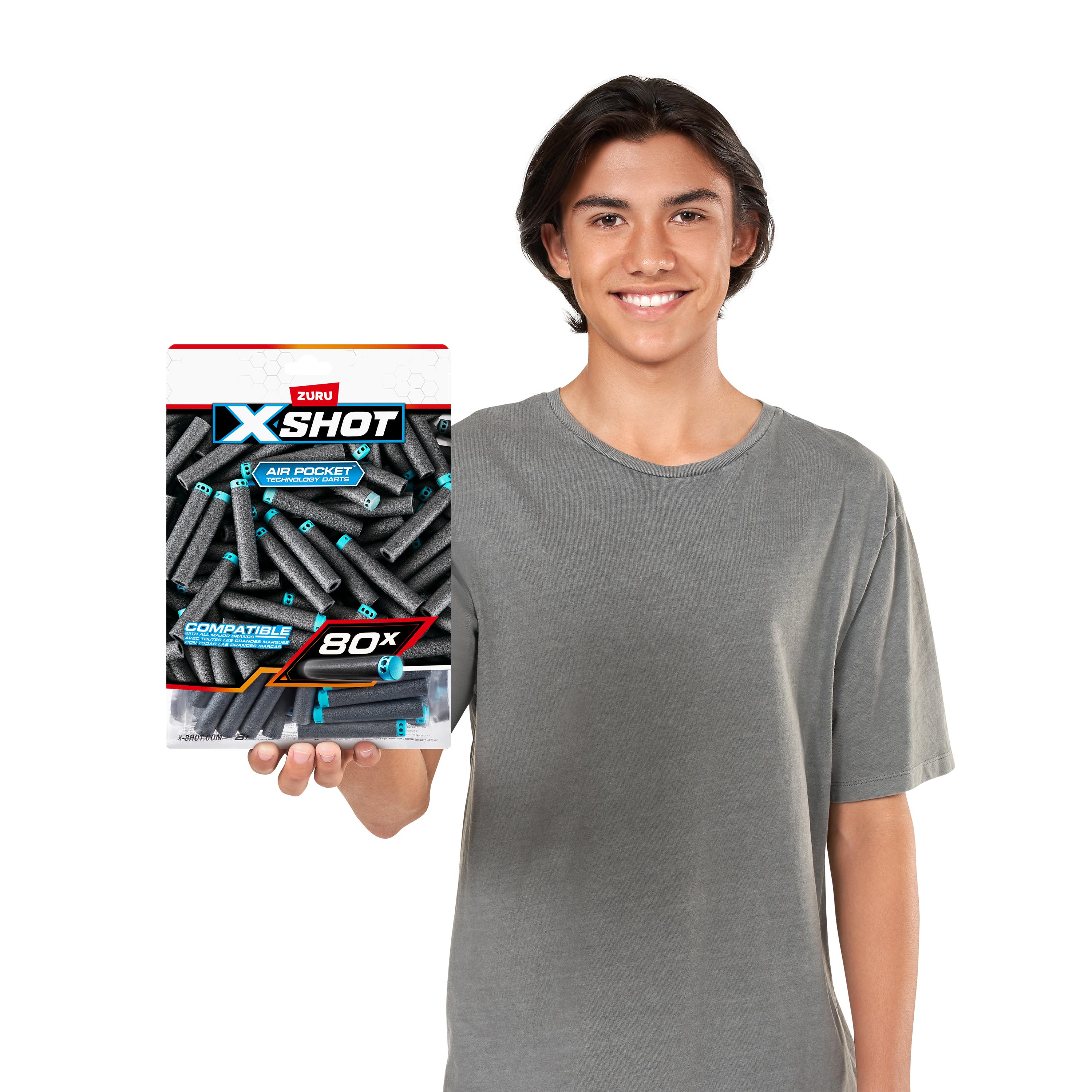 X Shot Excel Refill Darts 80 pcs, Foam Darts Pack for Boys, Age 8+