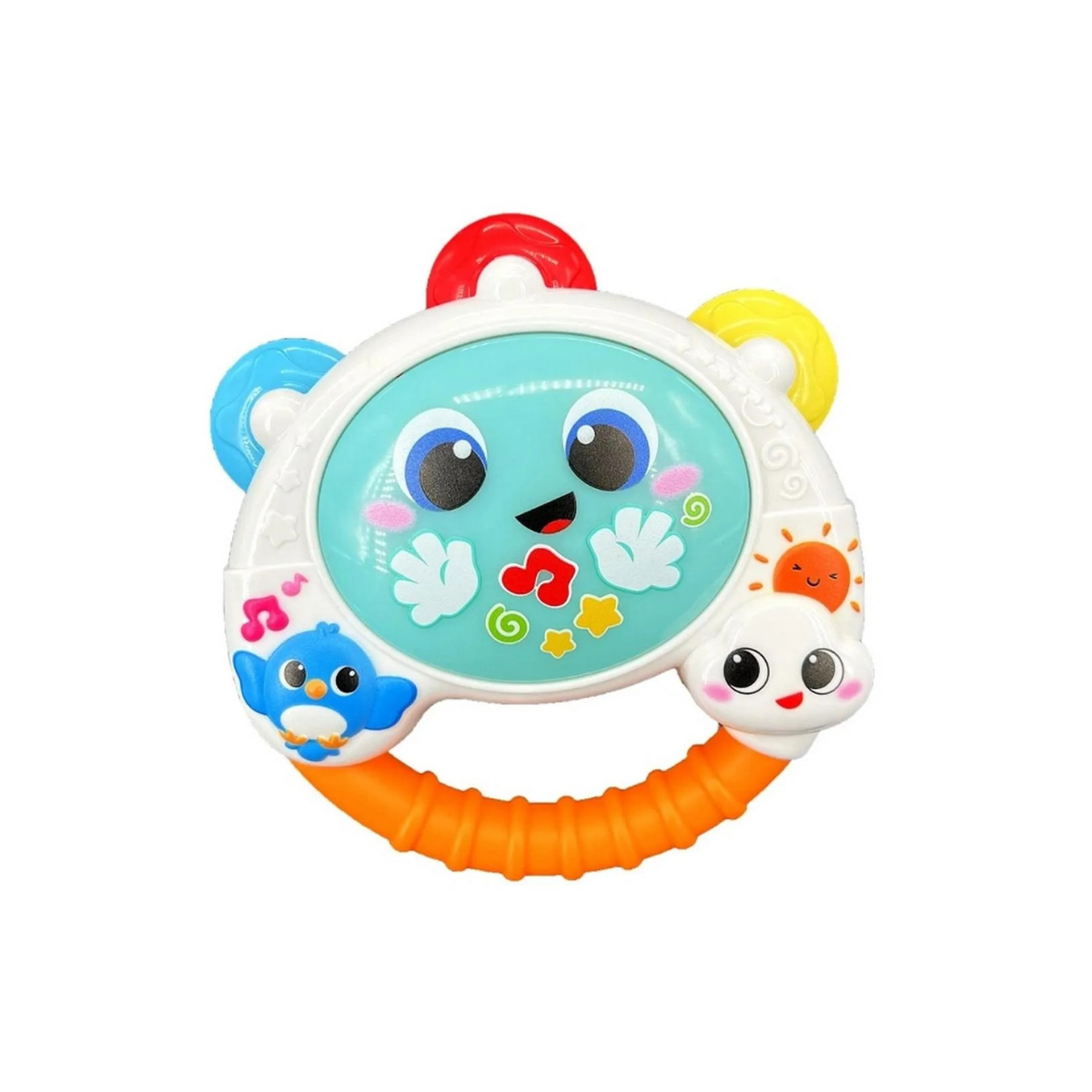 Winfun Baby Shaker Tambourine Interactive Toy, Music and Light, Easy-Grasp, for Babies and Toddlers, Ages 6–24 Months