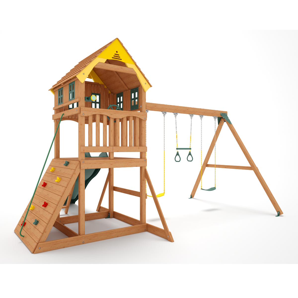 Sunny Sling Swing Set – Kiddoro Wooden Outdoor Playset (Ages 2–12 Years)