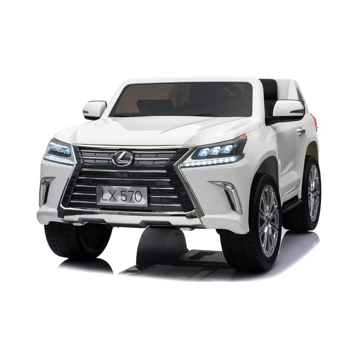 Lovely Baby Licensed Lexus LX570 Kid's Electric Ride-On Car with Remote Control, LED Lights, Music, Bluetooth, White, 3+ Years