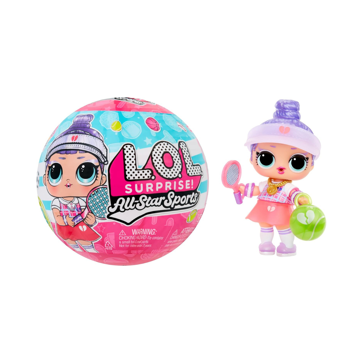LOL Surprise All Star Sports Vault Tots Collectible Dolls for Kids with 8 Surprises Sports Accessories Bottle Medal Fashions and Trading Card Blind Ball Packaging for Girls Ages 3 and Up