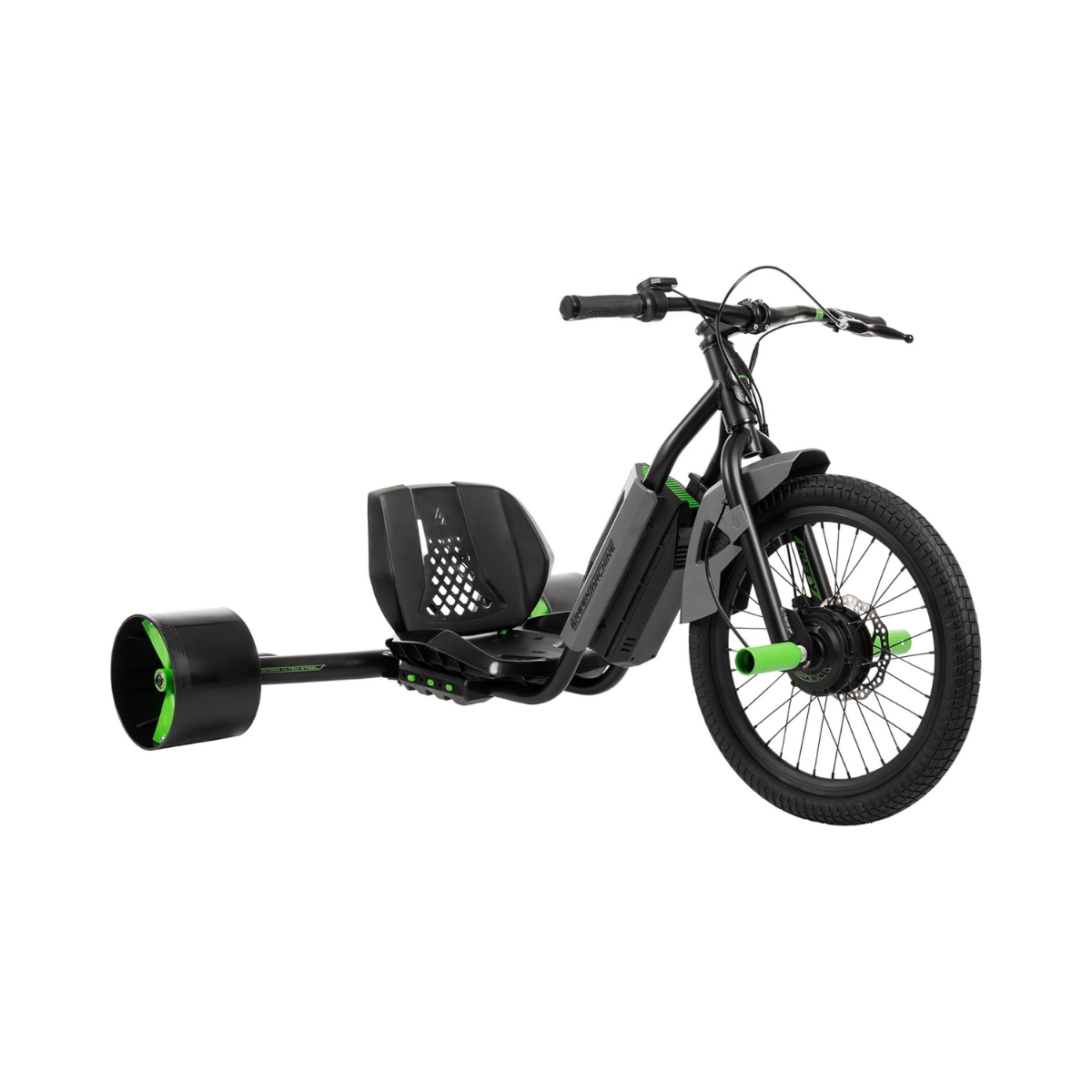 Huffy Green Machine Electric 36V Drift Trike, High Speed Electric Ride On with Adjustable Seat, Thumb Throttle Control and Drift Wheels, Teen Ride On Toy for Ages 14Y+