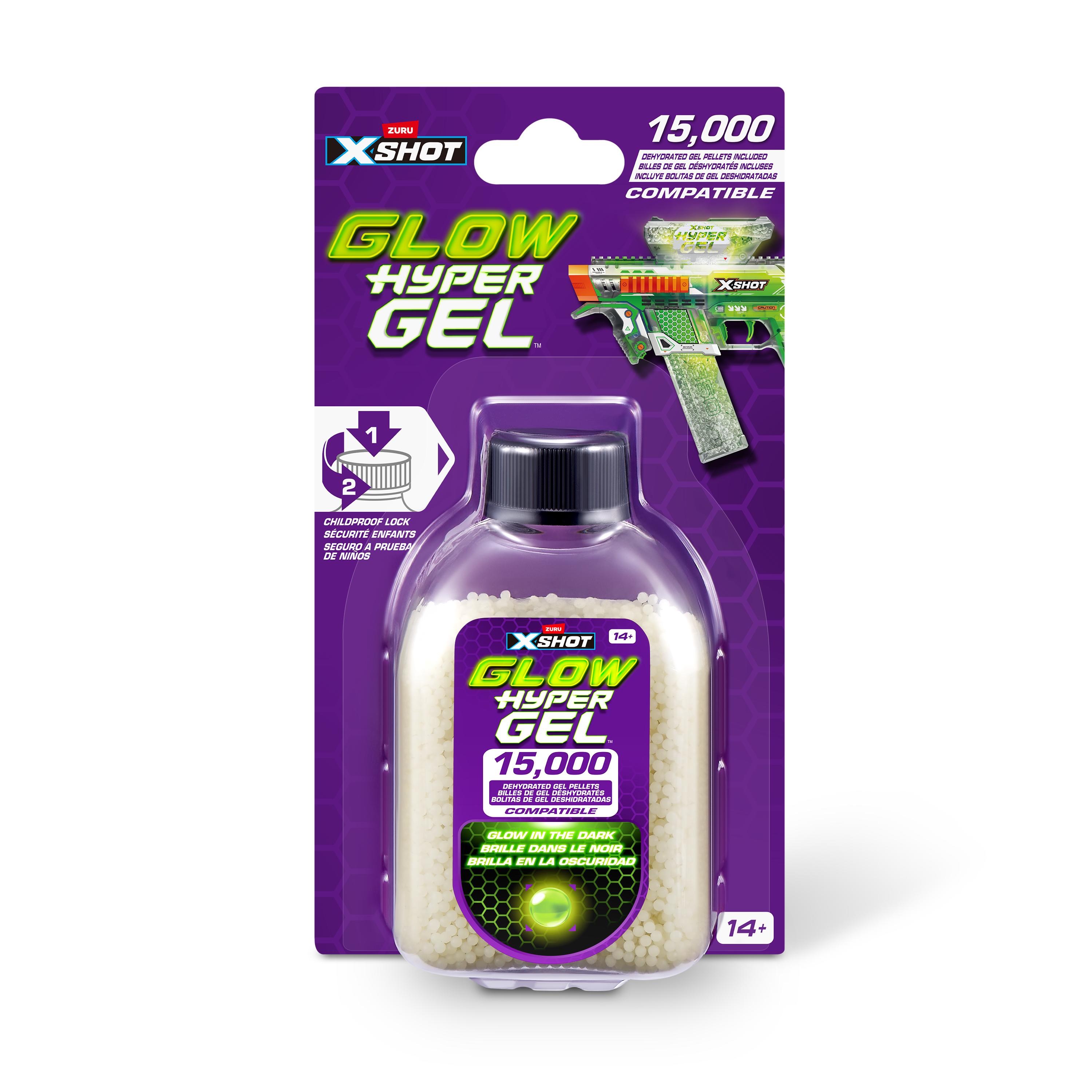 X Shot Hyper Gel Glow In The Dark Gellet Refill 15000 pcs, Toy Ammo for Boys, Age 14+