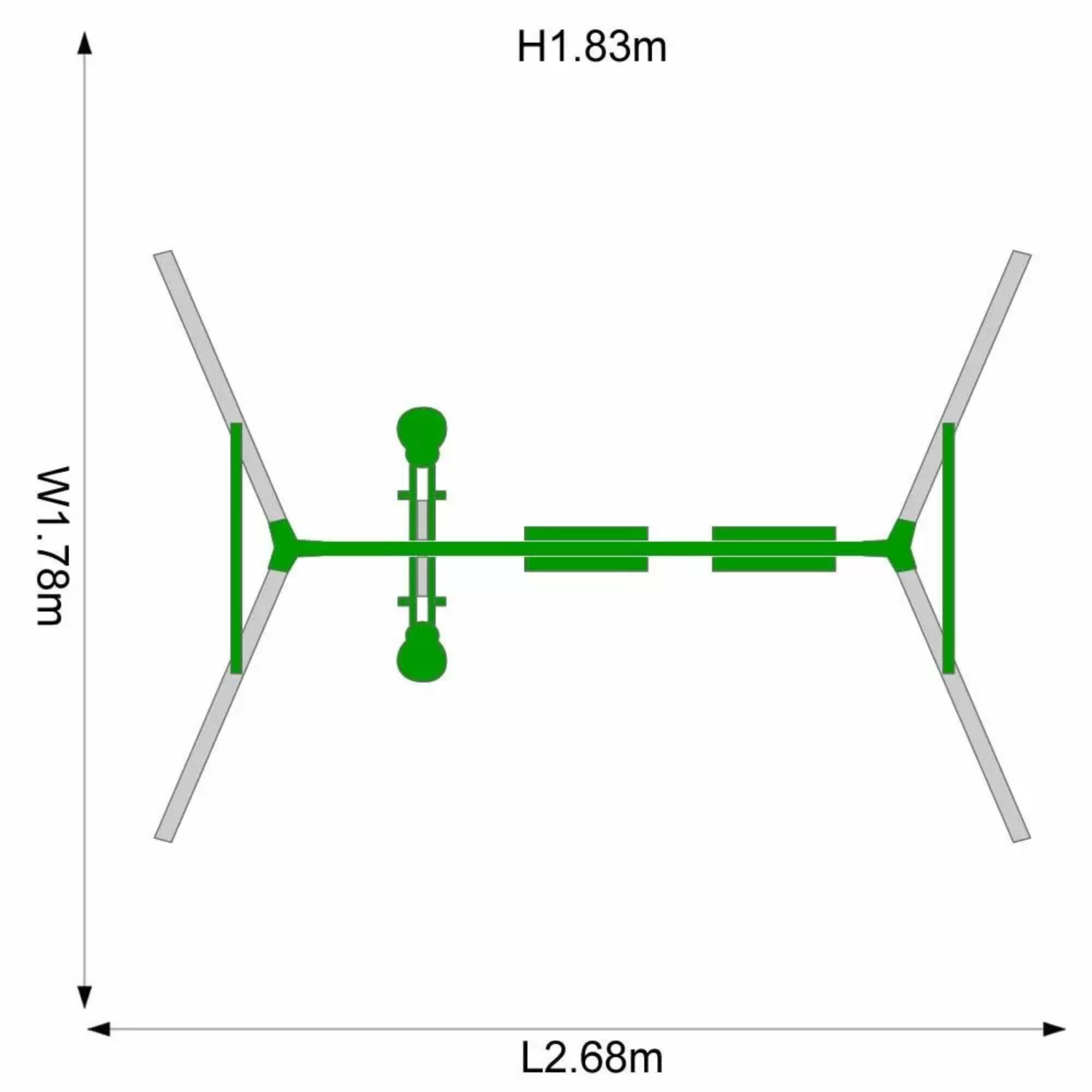 أرجوحة مزدوجة من Plum Jupiter مع مجموعة منزلق، سهلة التجميع بإطار معدني قوي مع أقصى وزن 50 كجم لكل أرجوحة، لعبة خارجية مناسبة للأطفال من سن 3 سنوات فما فوق