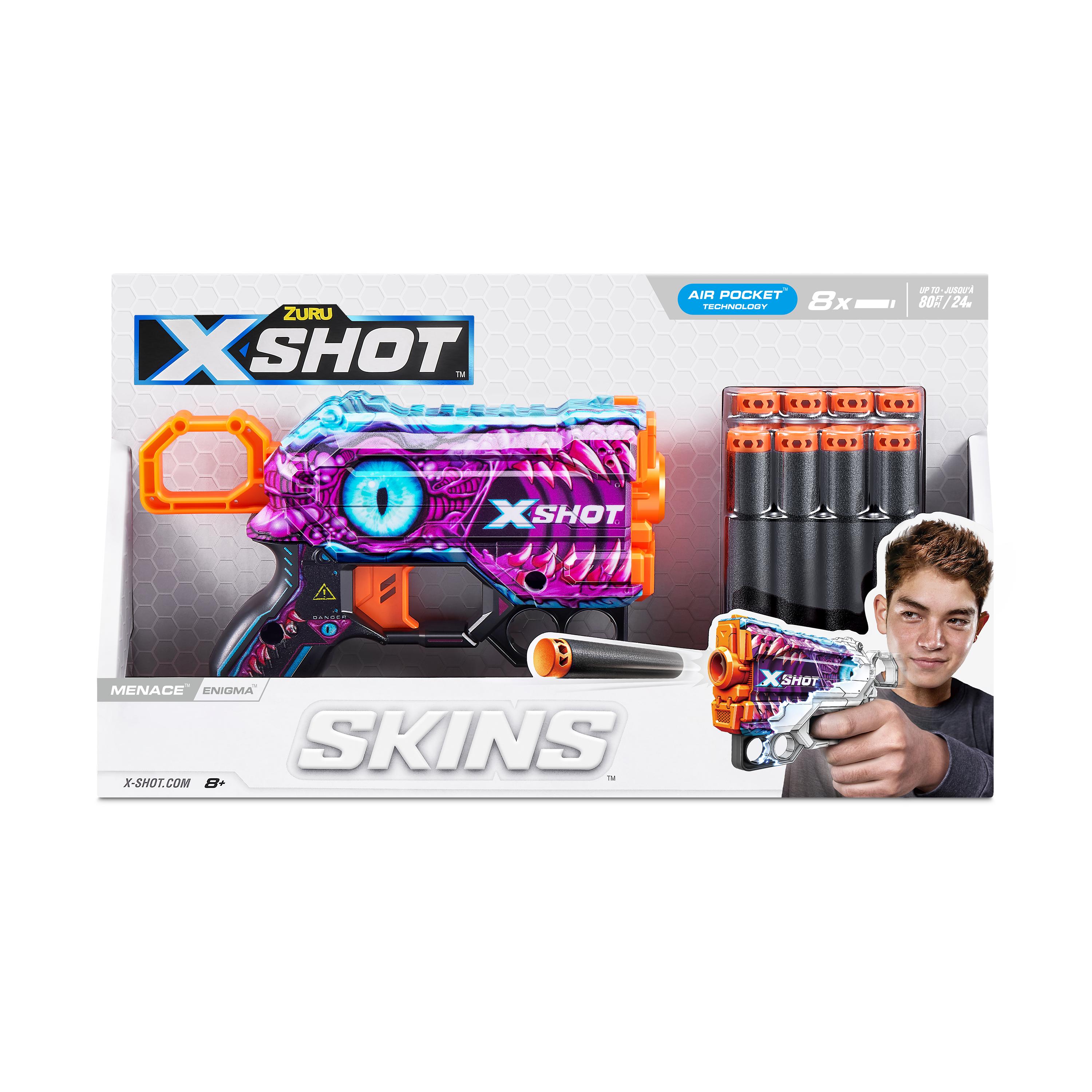 X Shot Skins Menace Blaster, Compact Foam Dart Gun for Boys, Age 8+