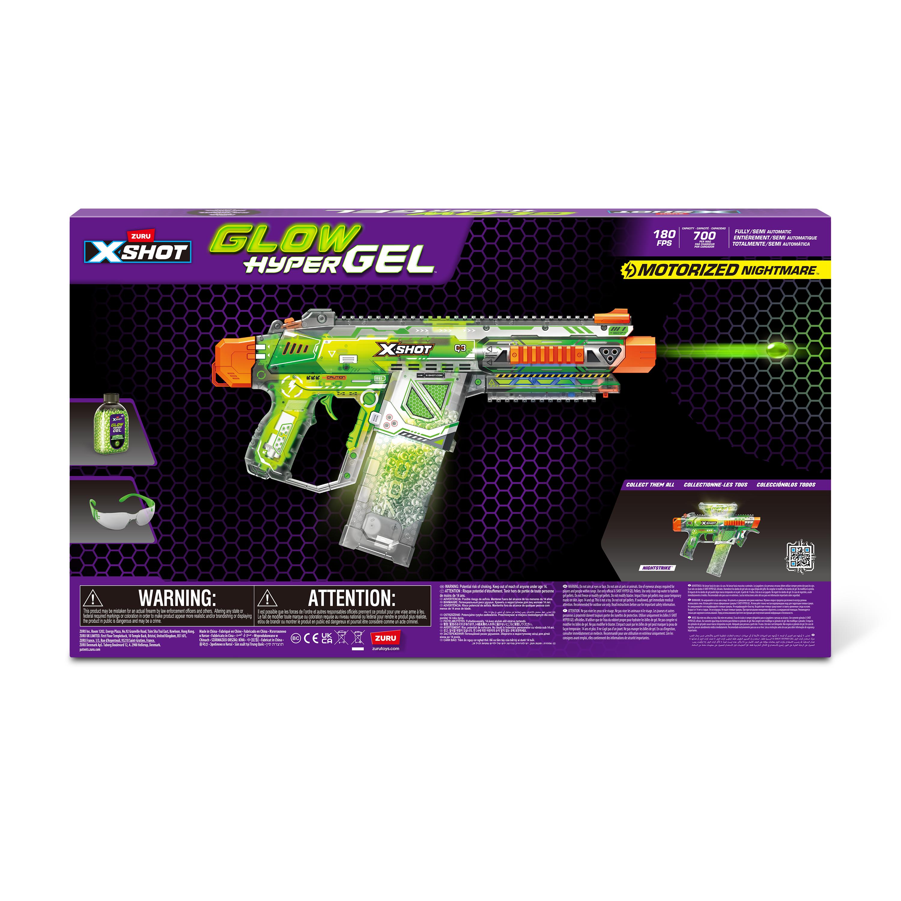 X Shot Hyper Gel Glow In The Dark Large Blaster, Toy Gun for Boys, Age 14+