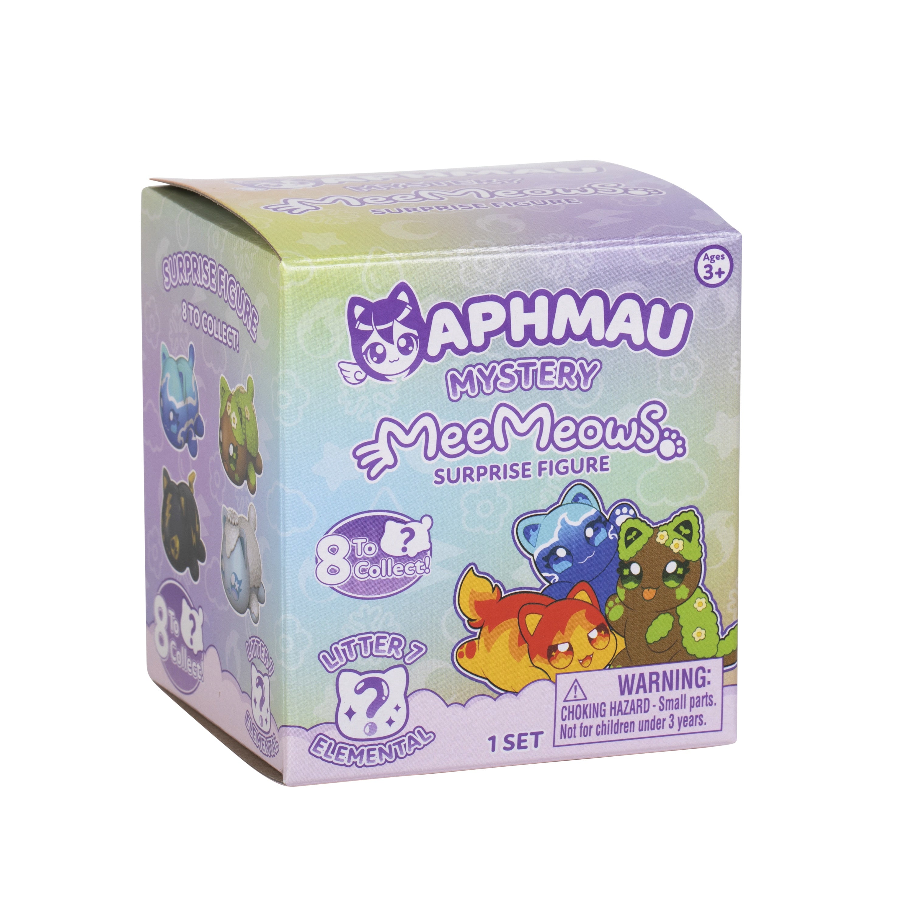 Aphmau MeeMeow Mystery Figures Series 7 Elemental Collection, Official Aphmau Merchandise, 1 Random Collectible Figure Blind Box, Surprise Toy for Girls and Boys Ages 3 and Up