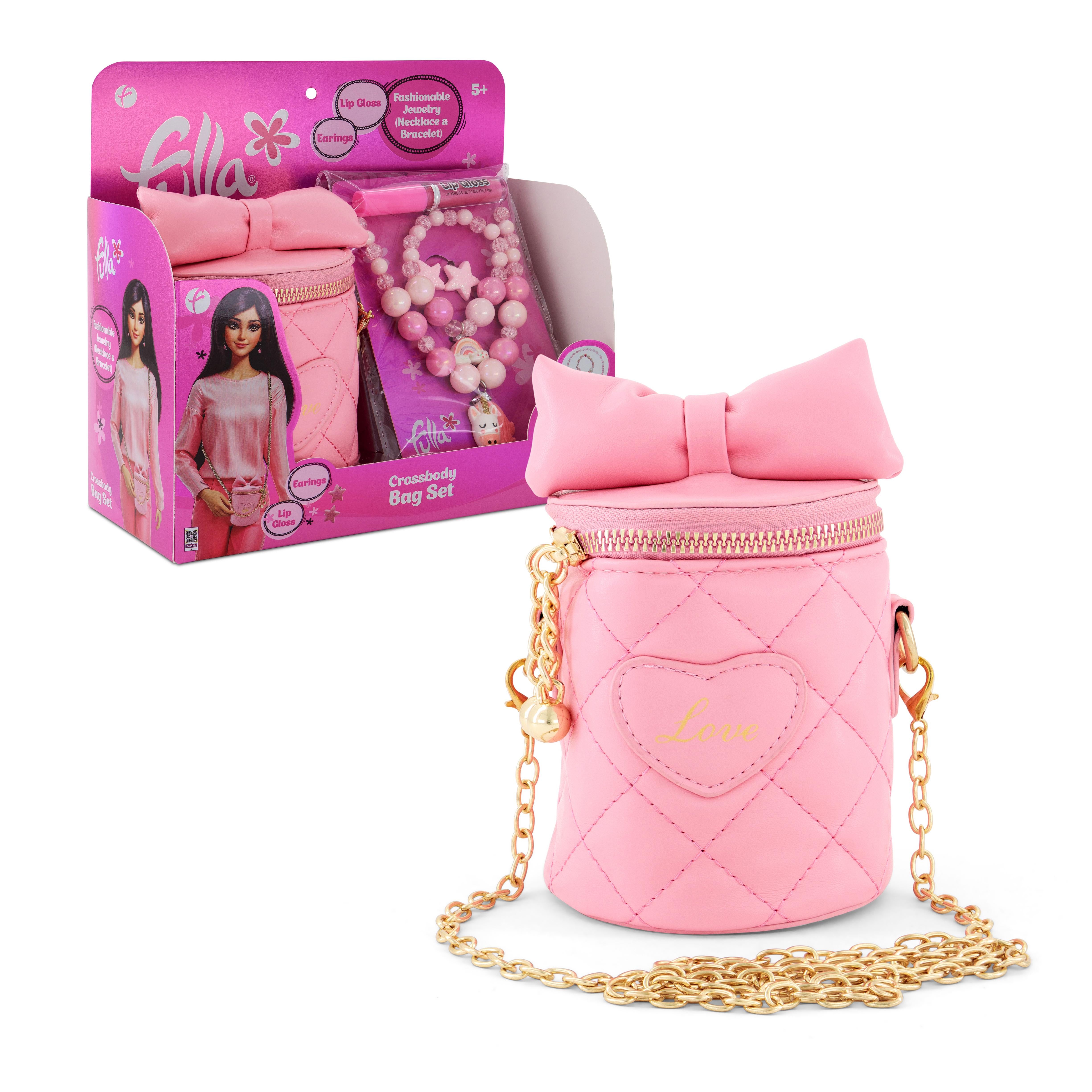 Fulla Crossbody Bag & Jewelry Set for Girls, Age 5+, Includes Bracelet, Necklace, Earrings, Lip Gloss & Stylish Purse