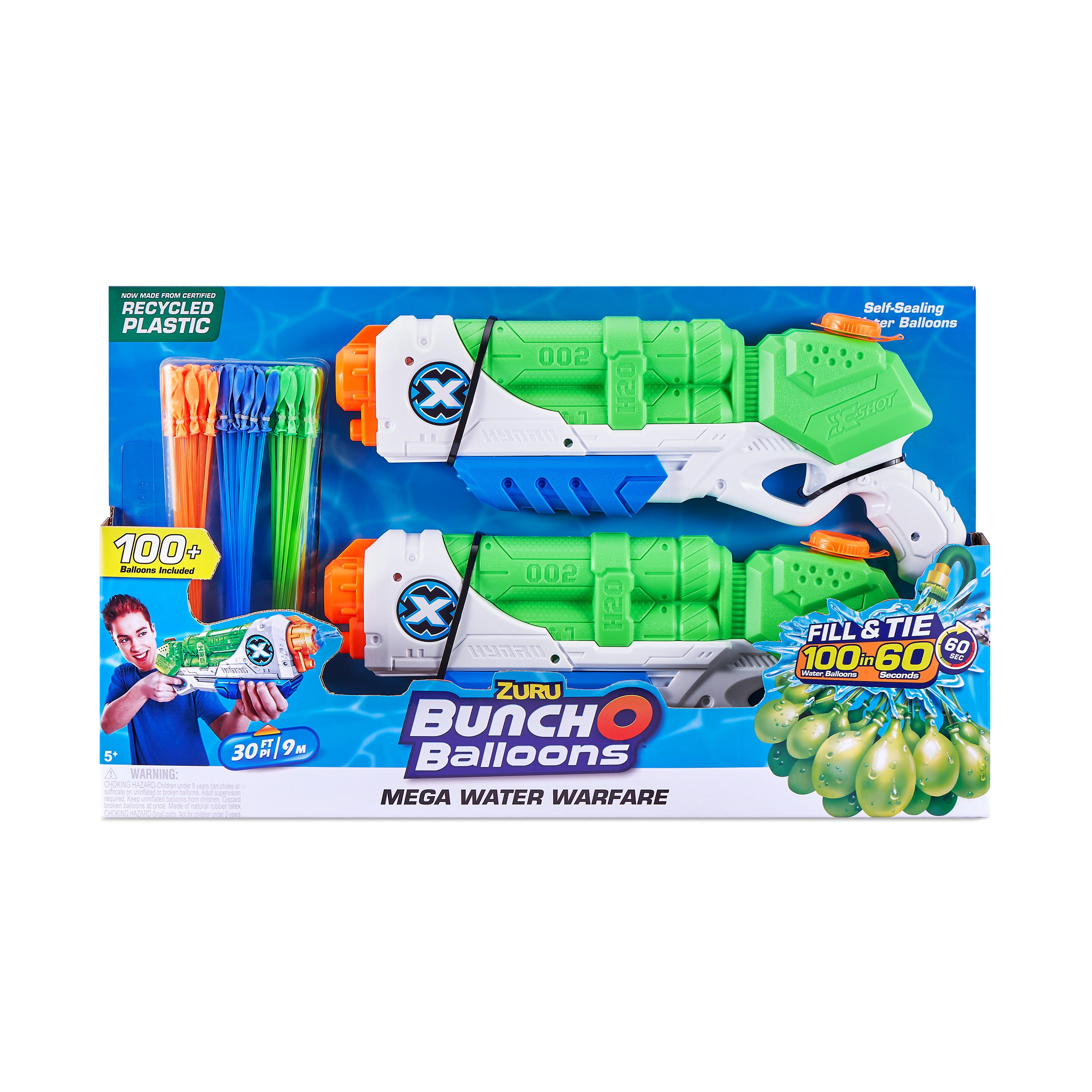 X-Shot Water BOB Mega Water Warfare Set, 2 Typhoon Thunder Blasters + 100 Self-Sealing Water Balloons, Age 5+