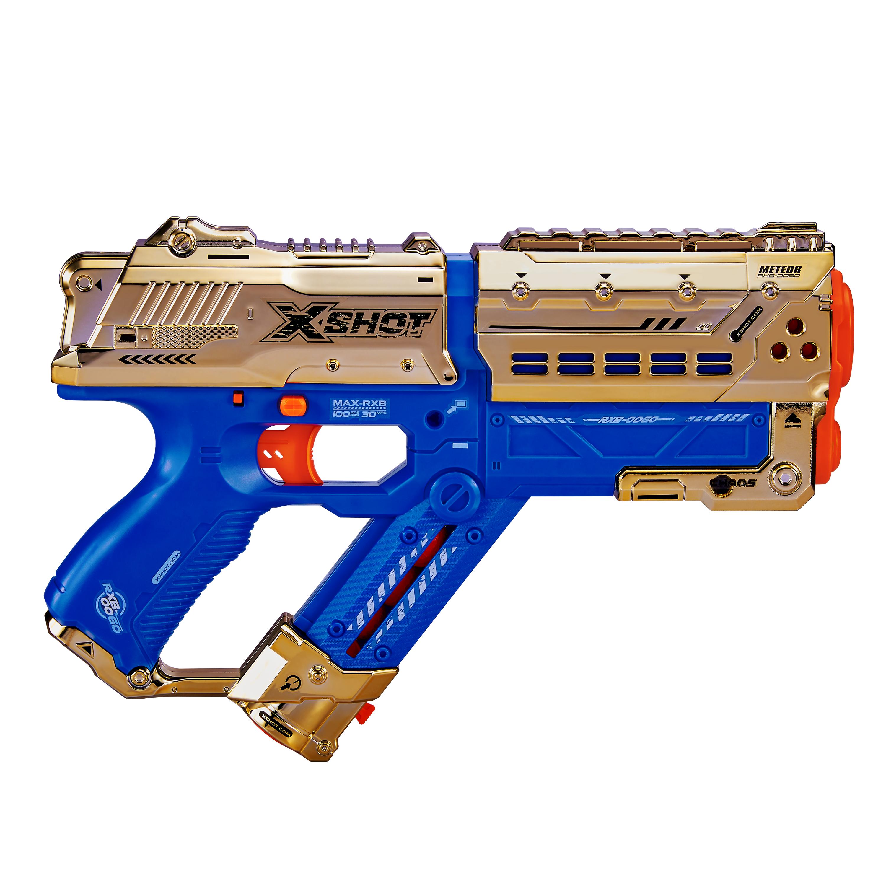 X Shot Chaos Dart Ball Blaster Golden Meteor, High Speed Ball Gun Toy for Boys, Age 14+