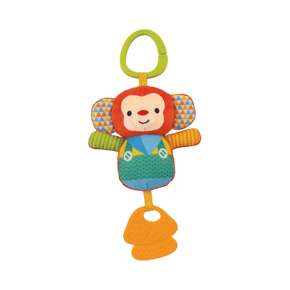 Winfun Chime and Teething Lil’ Monkey Baby Toy, Soft Hanging Rattle and Teether for Crib Stroller Car Seat, Soothes Teething & Encourages Sensory Exploration, 0+ Months