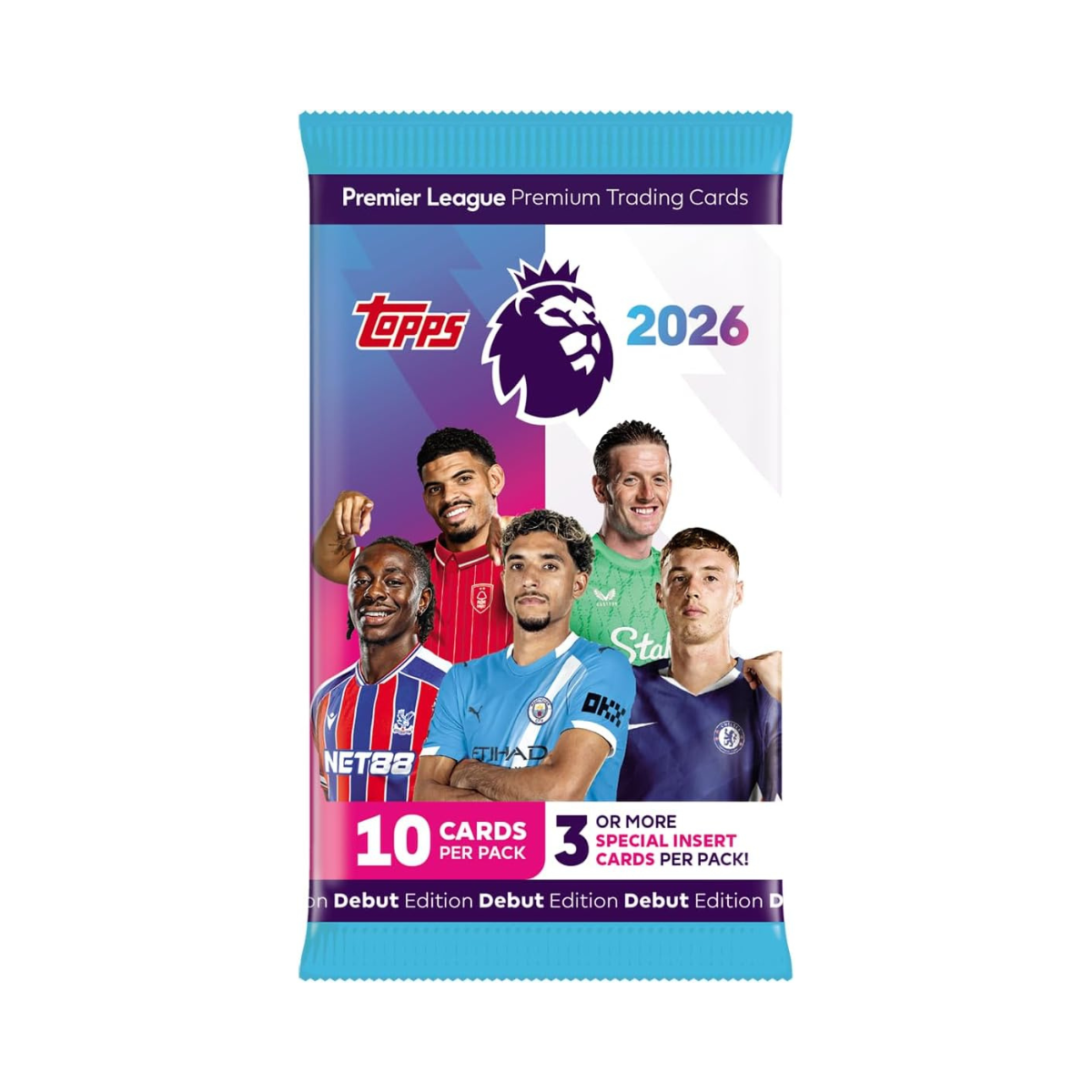 Topps Premier League 2025 2026 Trading Cards Pack, Premium Soccer Collectible Cards, 10 Card Packet With Special Inserts, Chrome Parallels Autograph and Rookie Hits