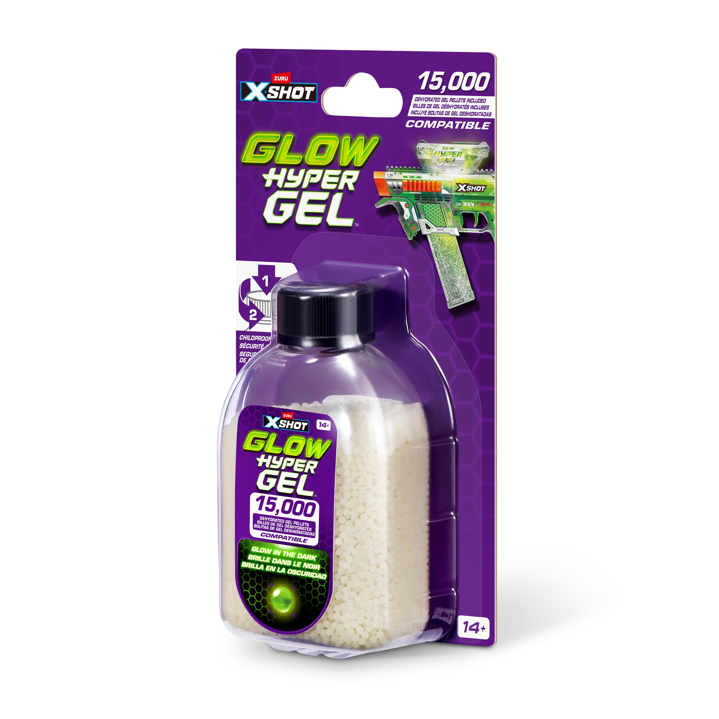 X Shot Hyper Gel Glow In The Dark Gellet Refill 15000 pcs, Toy Ammo for Boys, Age 14+