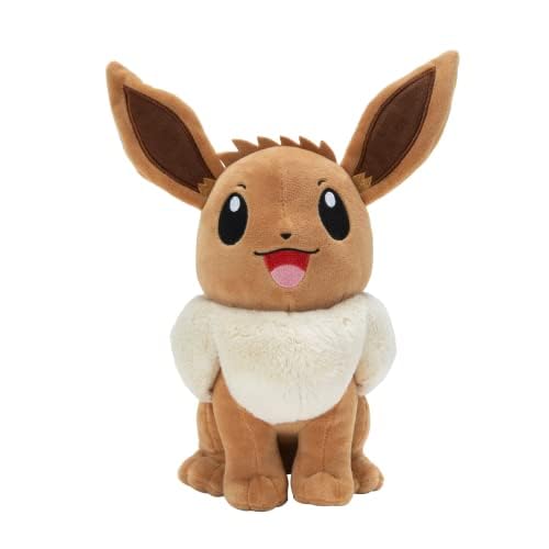 Pokémon Eevee Plush Toy, Super Soft Cuddly Stuffed Animal, 12 Inch Plush Figure, Officially Licensed Pokémon Merchandise, Kids Gift Toy, Ages 2+