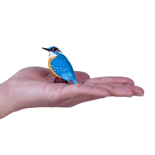 MOJO | Bird Enthusiast Collection Series 1, Hand-Painted Figurines, Wildlife Collectibles, Toys, Detailed Sculptures with QR Code for Fun Facts (Kingfisher)