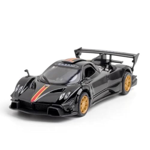 D-Power Pagani Zonda Revolucion Die-Cast Model Car with Lights and Sounds, Pull Back Action, Opening Parts, 1:32 Scale Toy Car for Kids 3+