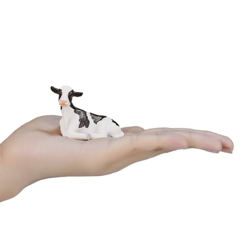MOJO Holstein Calf lying down Farm Animal Model Toy Figure