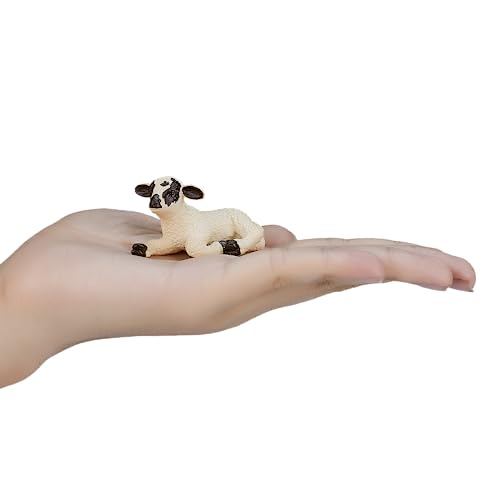 MOJO Black Faced Lamb Laying Down - Animal Figurine - Multi-color