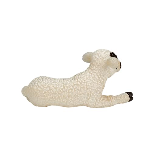 MOJO Black Faced Lamb Laying Down - Animal Figurine - Multi-color